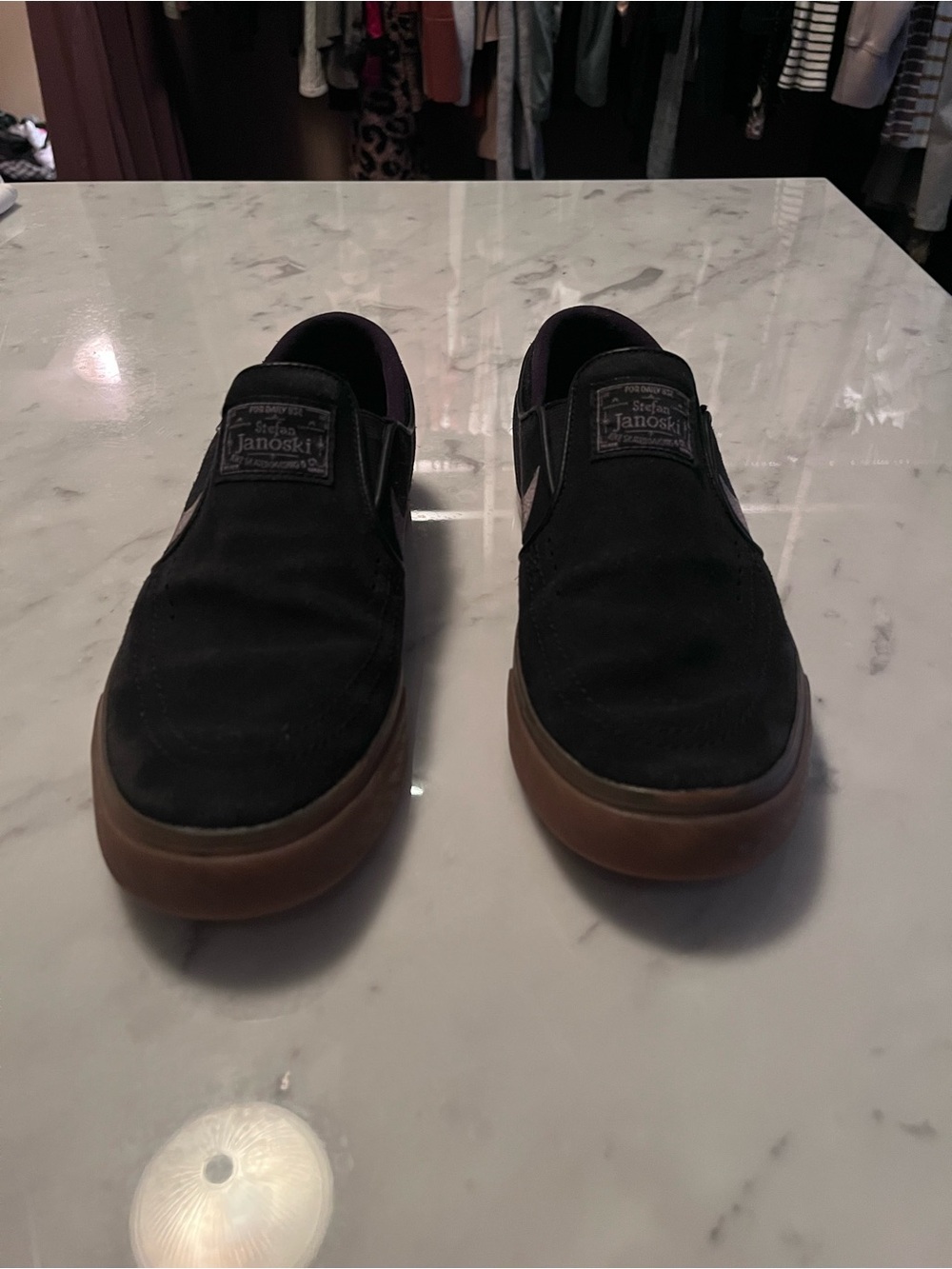 Nike Black Slip-On Loafers with Gum Sole